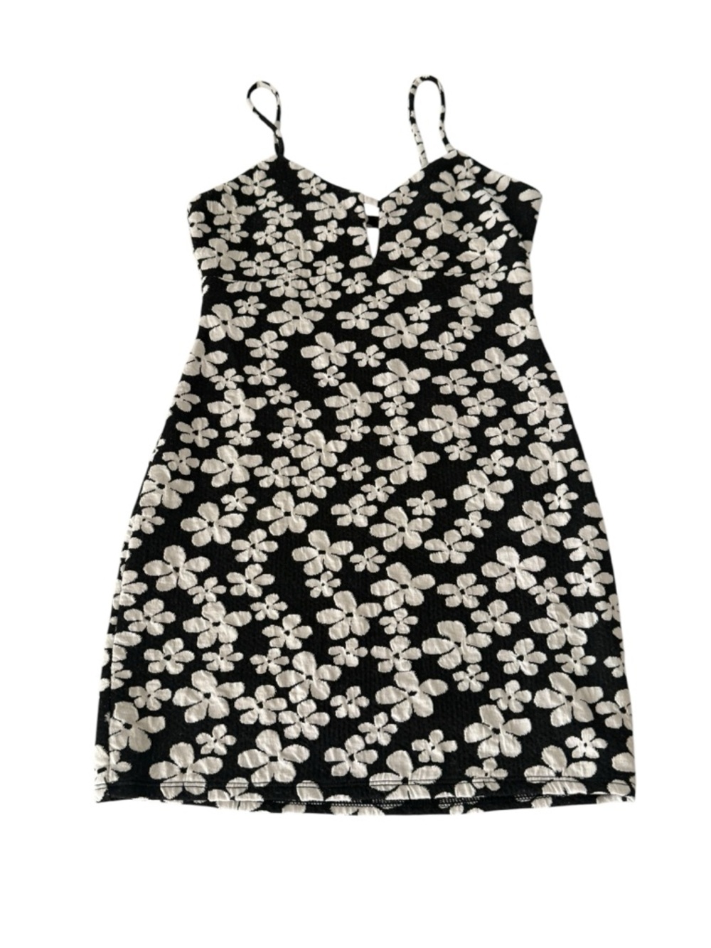 Floral Mod Black and White Mini Dress